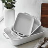 Ceramique, Rectangular Baking Dish Set White 3 Piece, small 3