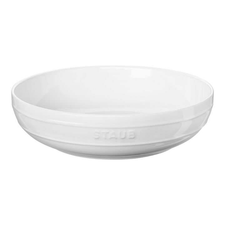 Ceramique, 28 cm ceramic round serving bowl, white, large 1