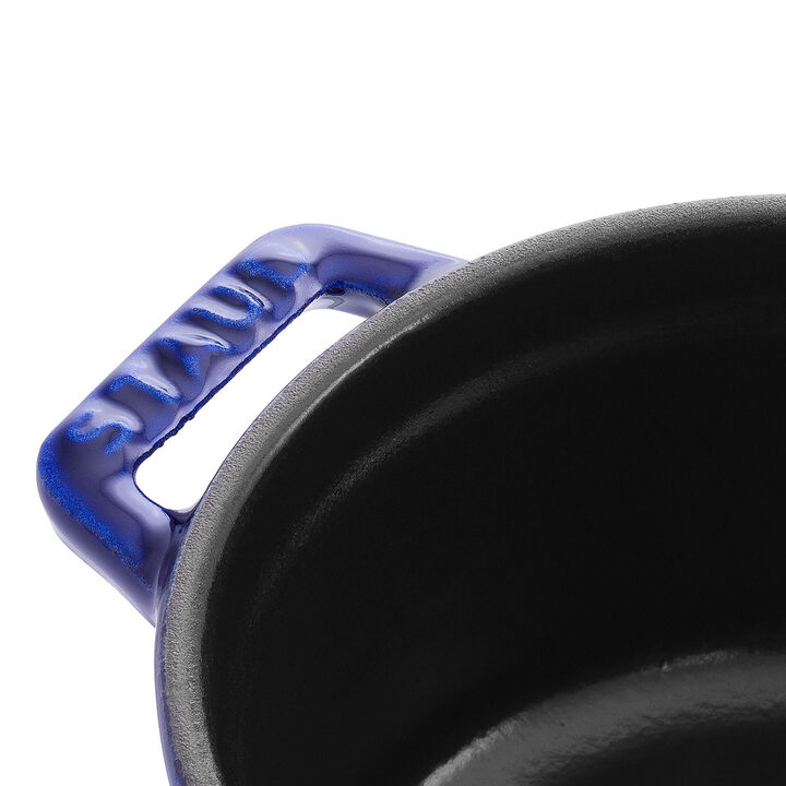 La Cocotte, Mini Cocotte 10 cm, rund, Dunkelblau, Gusseisen, large 4