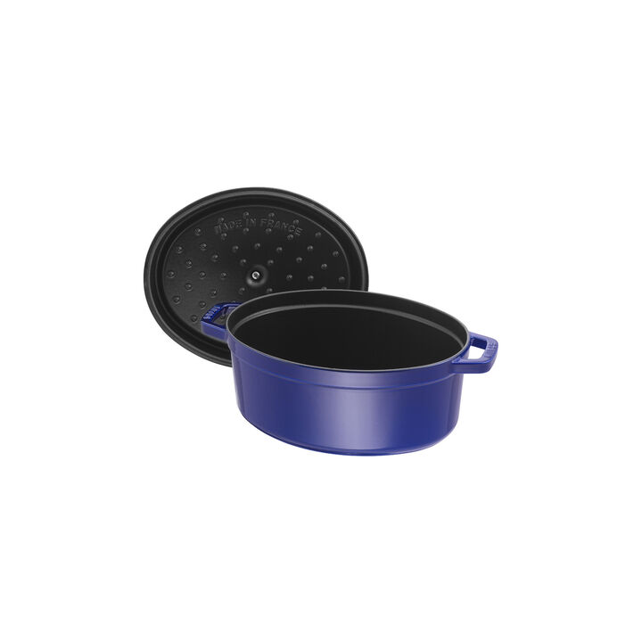 La Cocotte, Cocotte 31 cm, oval, Dunkelblau, Gusseisen, large 4