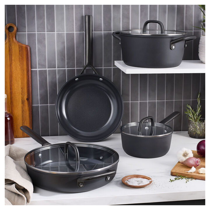 Milano, 7-pc, Cookware Set Ceramic Nonstick Titanium, Matte Black, large 2