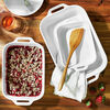 Ceramique, Rectangular Baking Dish Set White 3 Piece, small 2