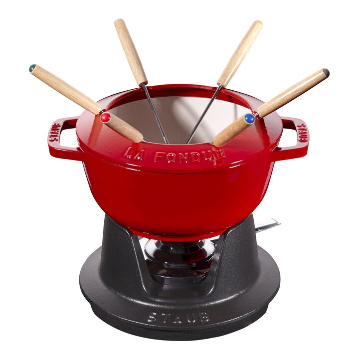 La fondue, Service à fondue 18 cm, Cerise, large 1