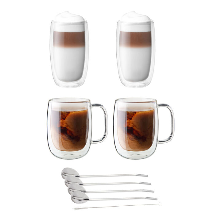 Sorrento Double Wall Glassware, 9-pc  Coffee And Beverage Set, large 1