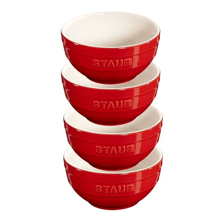 Ceramique, Kommenset 12cm / 4-delig, Kersenrood, large 1