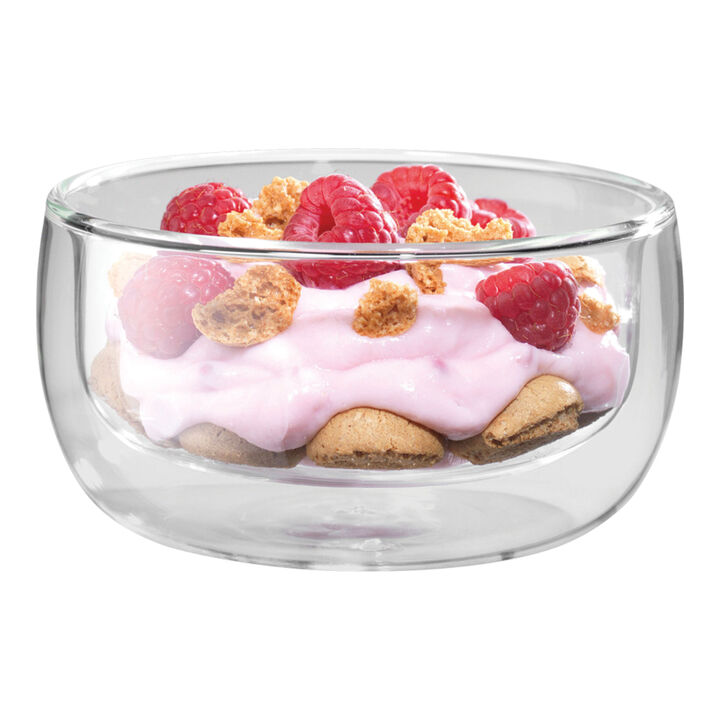 Sorrento Double Wall Glassware, 2-pc, Bowl set, Transparent, large 1