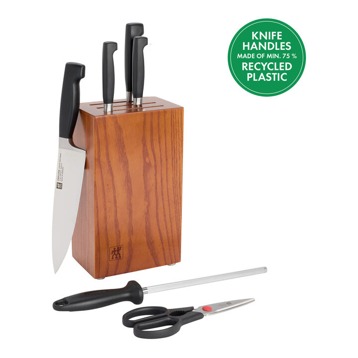 Four Star Eco, 7-pc, Upright Knife Block Set, Brown, large 1
