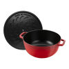 La Cocotte, 4.8 l cast iron round Year of the Horse French Oven, cherry, small 10