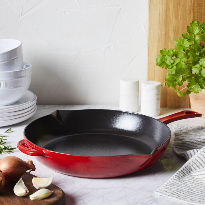 Pans, 26 cm / 10 inch cast iron Frying pan, cherry, large 2