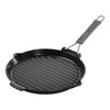 Grill Pans, Grelha com duas pegas com bico para servir 28 cm, Ferro fundido, Preto, small 1