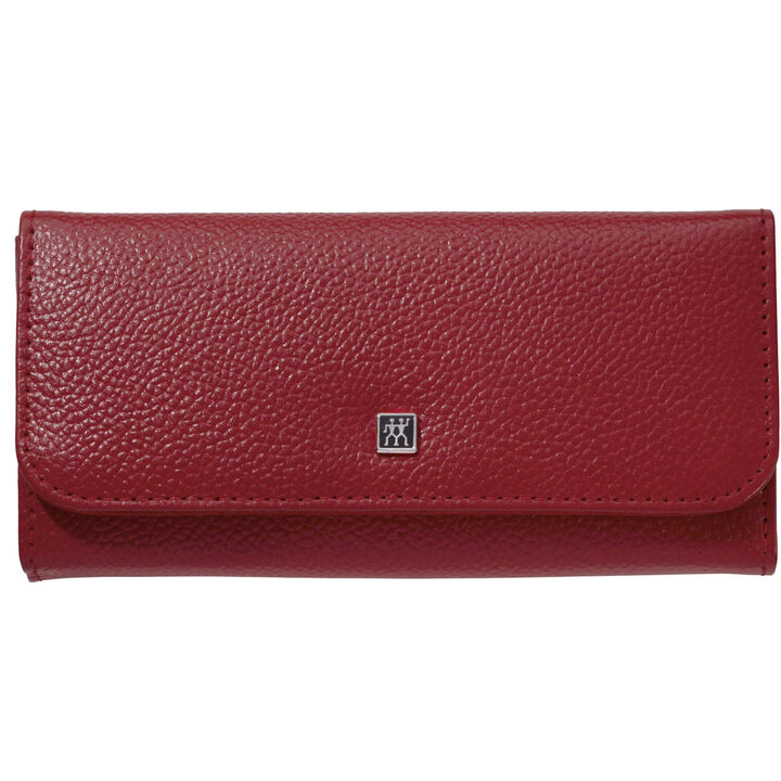 CLASSIC, 5-pcs Calf leather Snap fastener case red, large 2