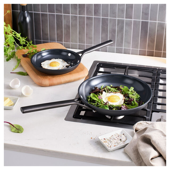 Milano, 2-pc, Frying Pan Set Ceramic Nonstick Titanium, Matte Black, large 2