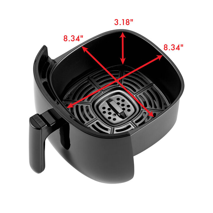 CERAMIC COATED AIR FRYER, Air fryer 4 l, black, large 4