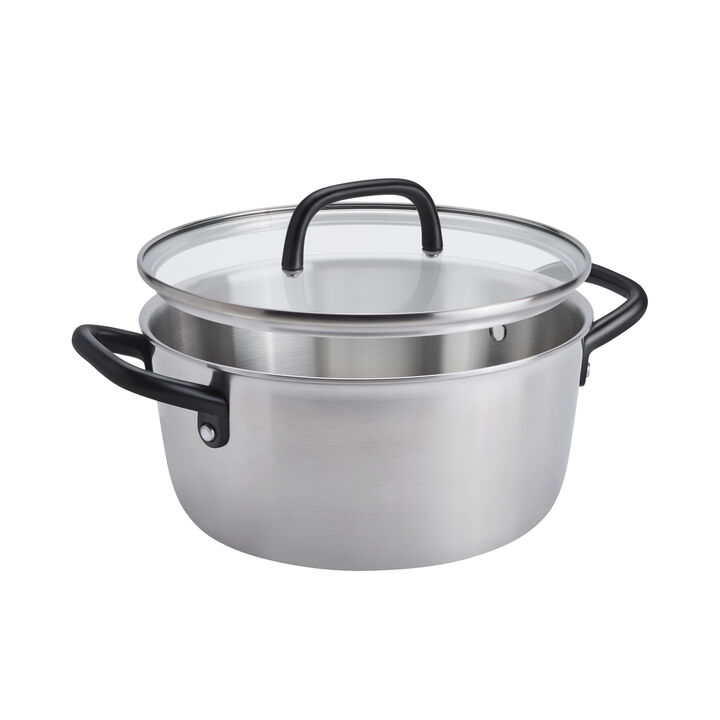 Milano Stainless Steel, 7-pc, Cookware Set, Gun Metal, large 3