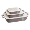 Ceramique, Conjunto para forno S/M/L 3-pe&ccedil;as, Cinza antigo, small 1