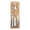 PREMIUM, 4-pc, Leather Manicure Pedicure Set With Compact Nail Clippers, Taupe, small 1