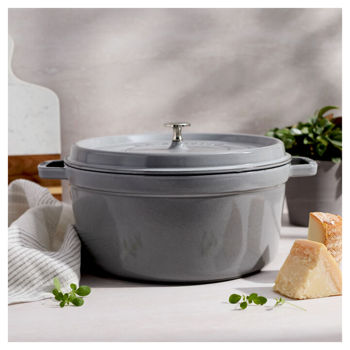 La Cocotte, Cocotte 30 cm, rund, Graphit-Grau, Gusseisen, large 2