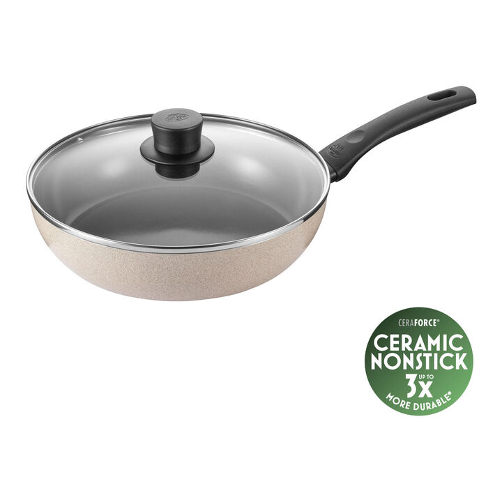 Ledro, Saute pan with lid, 28 cm, Aluminium, Ceramic non-stick coating, large 1