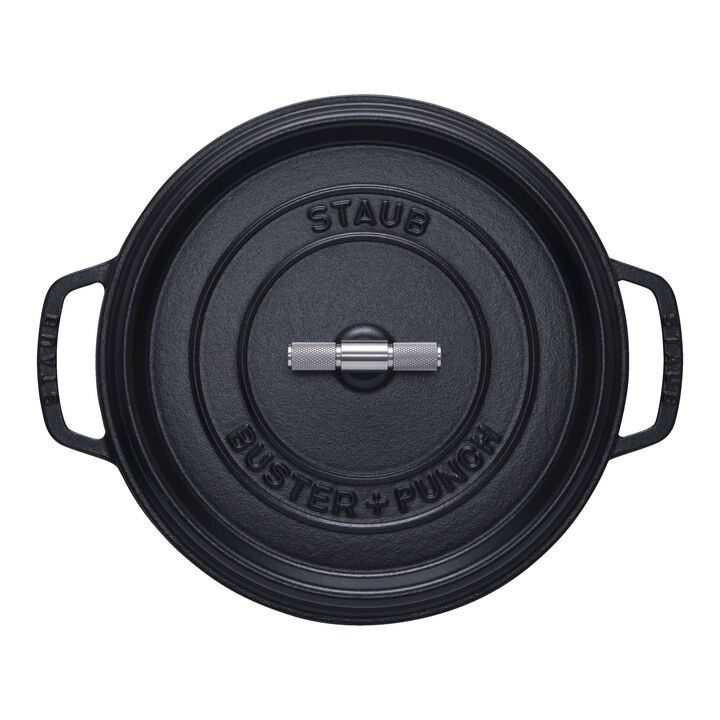 La Cocotte, Cocotte Buster+Punch 28 cm, rund, Schwarz, Gusseisen, large 2
