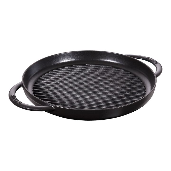 Grill Pans, Pure Grill 30 cm, rund, Schwarz, Gusseisen, large 1