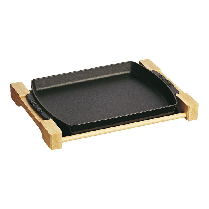 Serving, Piatto da servizio rettangolare - 33 cm x 22 cm, nero, large 1