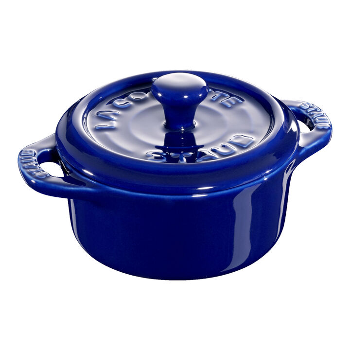 Ceramique, Mini cocotte 10 cm, redondo, Azul escuro, Cerâmica, large 1