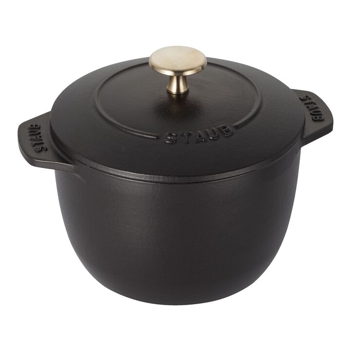 La Cocotte, 1.75 l cast iron round Rice cocotte, black, large 1