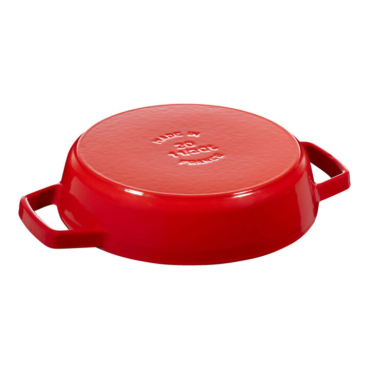Pans, 20 cm / 8 inch cast iron Frying pan with 2 handles, cherry, large 3