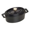 La Cocotte, Mini Cocotte 11 cm, Ovale, Noir mat, Fonte, small 1