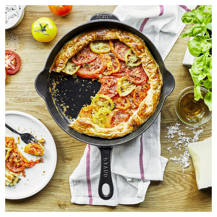 Pans, 28 cm / 11 inch cast iron Traditional Deep Frypan, black, large 2