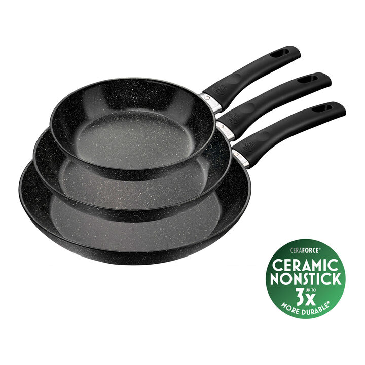 Vipiteno, Set di padelle, 3-pz. / 20/24/28 cm, nero, Alluminio, large 1