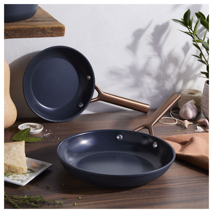 Milano, 2-pc, Frying Pan Set Ceramic Nonstick Titanium, Blue, large 2