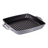 Grill Pans, Grelha com duas pegas 28 cm, Ferro fundido, Cinza grafite, small 1