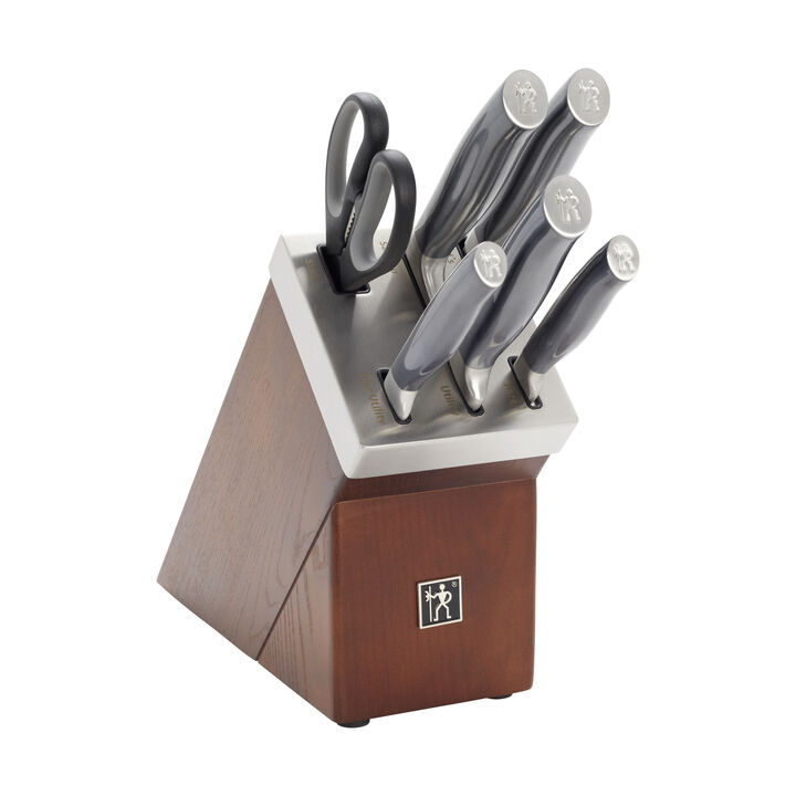 Graphite, 7-pcs, Knife block set, brown, large 3