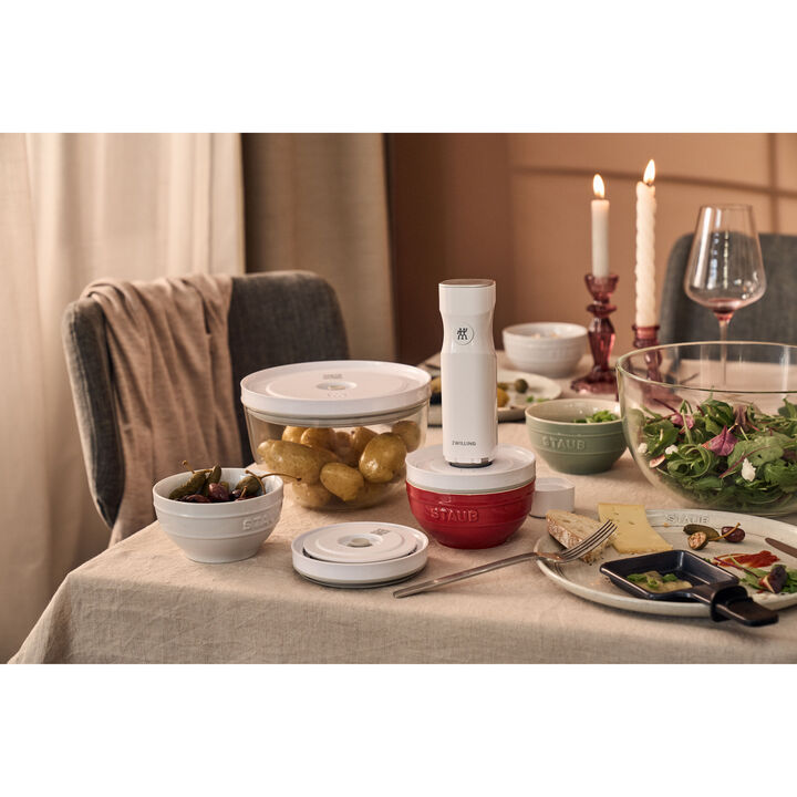 Ceramique, Schüssel Set 12 cm / 4-tlg, Elfenbein-Weiß, Keramik, large 4