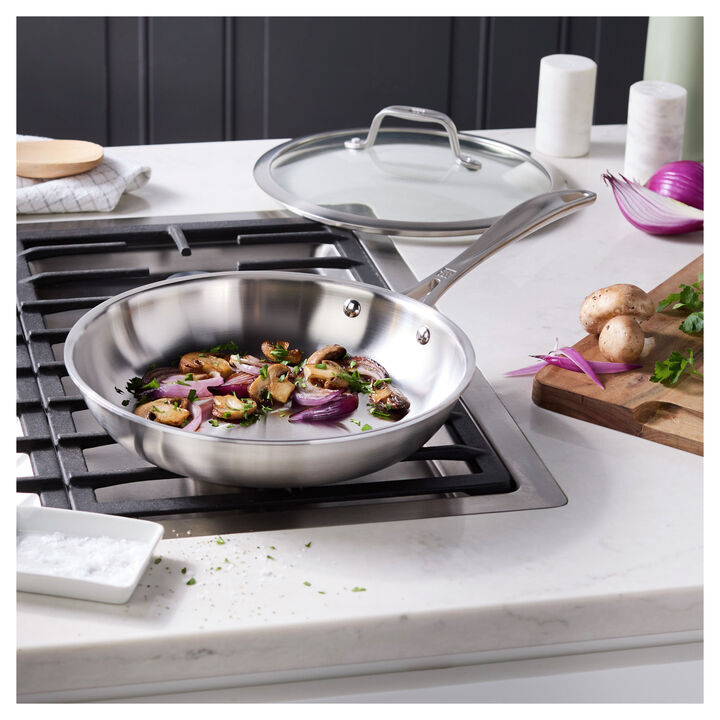 Spirit Stainless, 3 Ply, 9.5-inch, 18/10 Stainless Steel, Frying Pan With Glass Lid, large 2