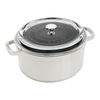 La Cocotte, Cocotte avec couvercle en verre 24 cm, Rond(e), Truffe blanche, Fonte, small 1