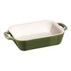 Ceramique, 14 x 11 cm rectangular ceramic Oven dish basil-green, small 1