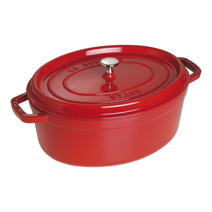 La Cocotte, 6.75 l cast iron oval Cocotte, cherry, large 1