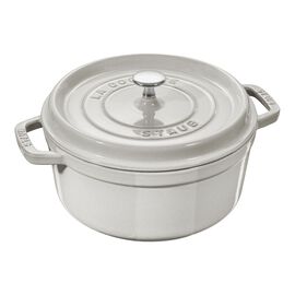 Cocotte 24 cm, rund, Weisser Trüffel, Gusseisen