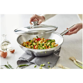 Wok met glazen deksel 30 cm