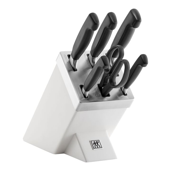 VIER STERNE, Set di coltelli con ceppo, 7-pz., bianco, large 1