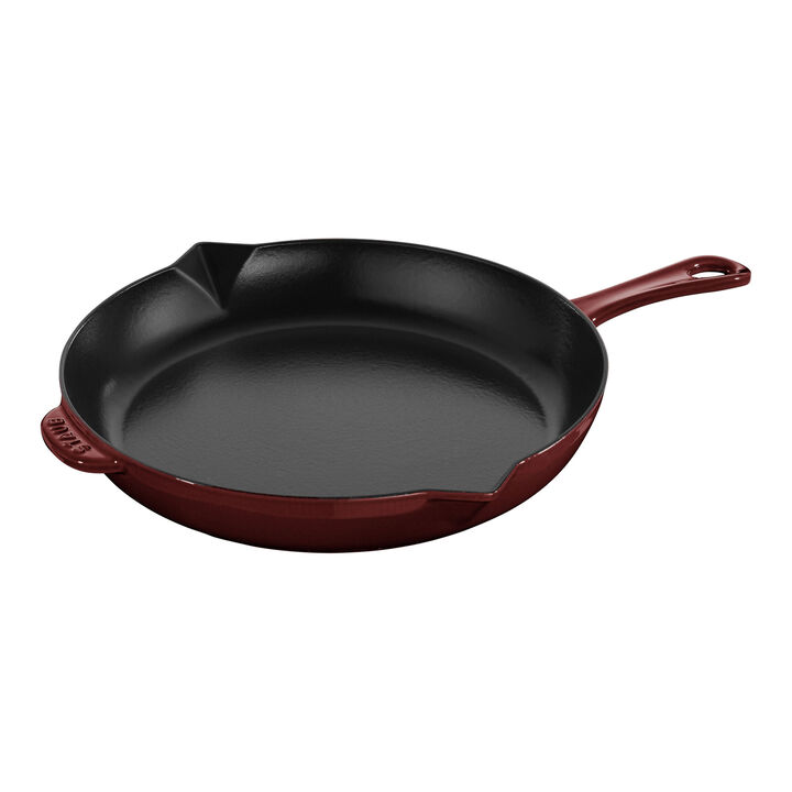 Pans, 30 cm / 12 inch cast iron Frying pan, grenadine-red, large 1