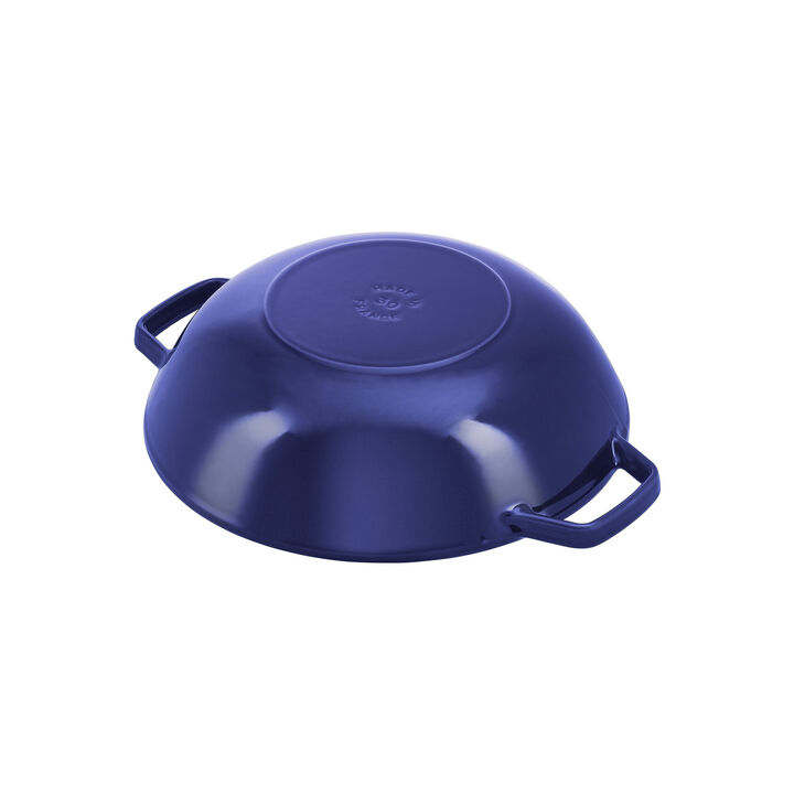 Specialities, Kleiner Wok 30 cm, rund, Dunkelblau, Gusseisen, large 4