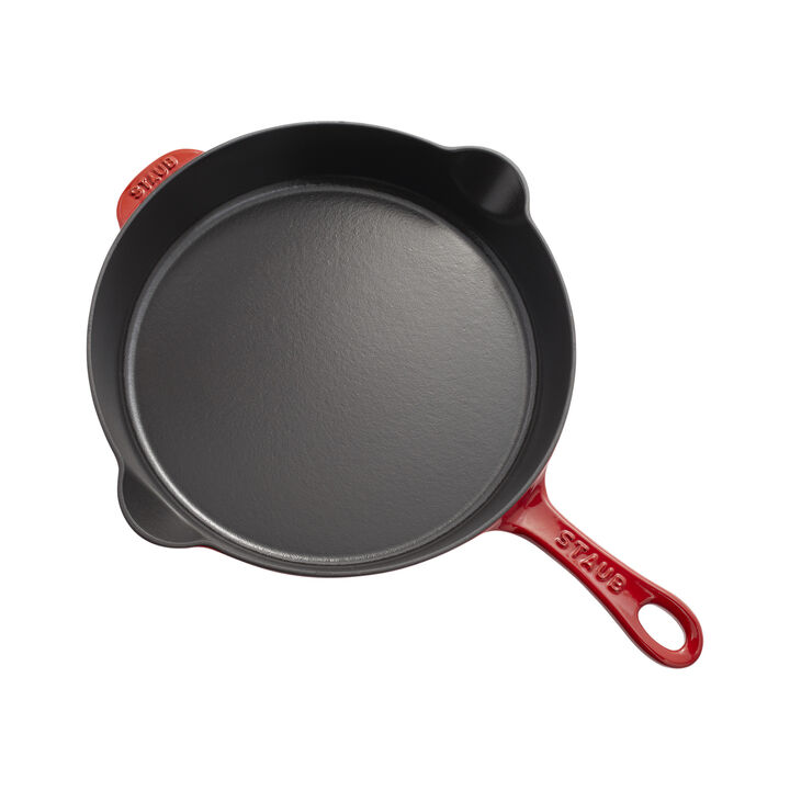 Pans, 28 cm / 11 inch cast iron Traditional Deep Frypan, cherry, large 4