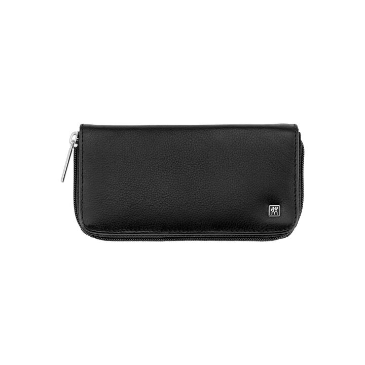 PREMIUM, 6-pcs Leather Zip fastener case black, large 3