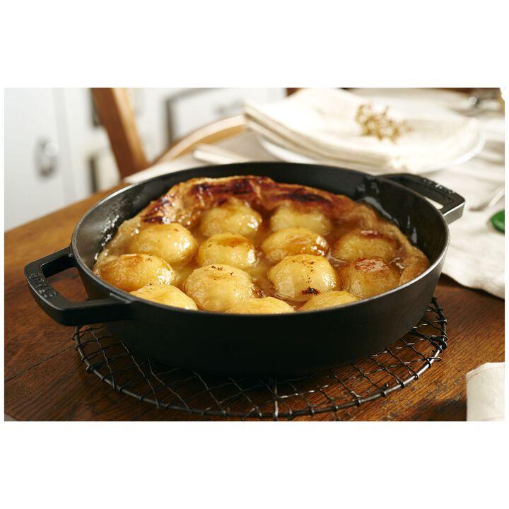 Pans, Sartén con 2 asas 26 cm, Hierro fundido, Negro, large 3