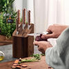Pro Wood, 6-pcs, Knife block set, brown, small 8