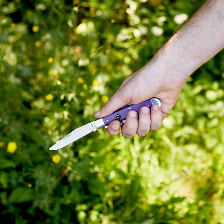 Outdoor, 3.5-inch, Trapper Folding Pocket Knife, Purple, large 4