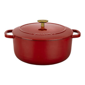 Cocotte 26 cm, redondo, Rojo, Hierro fundido